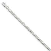 Sterling Silver 4mm Pav‚ Curb Chain
